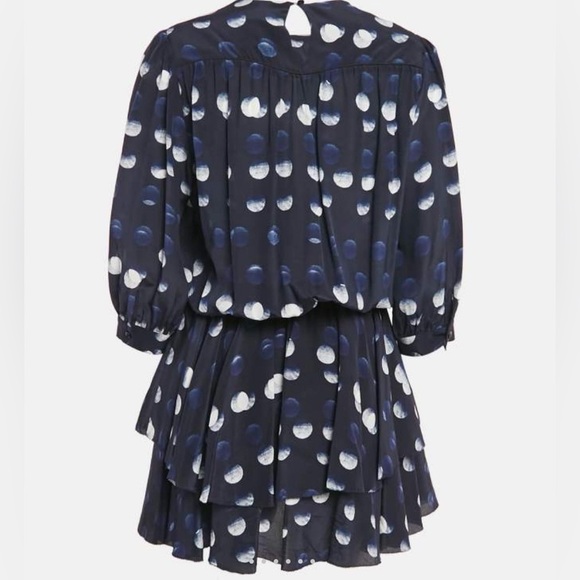 Zadig & Voltaire Navy Blue Silk Roka Dots Mini Dress - Picture 8 of 10